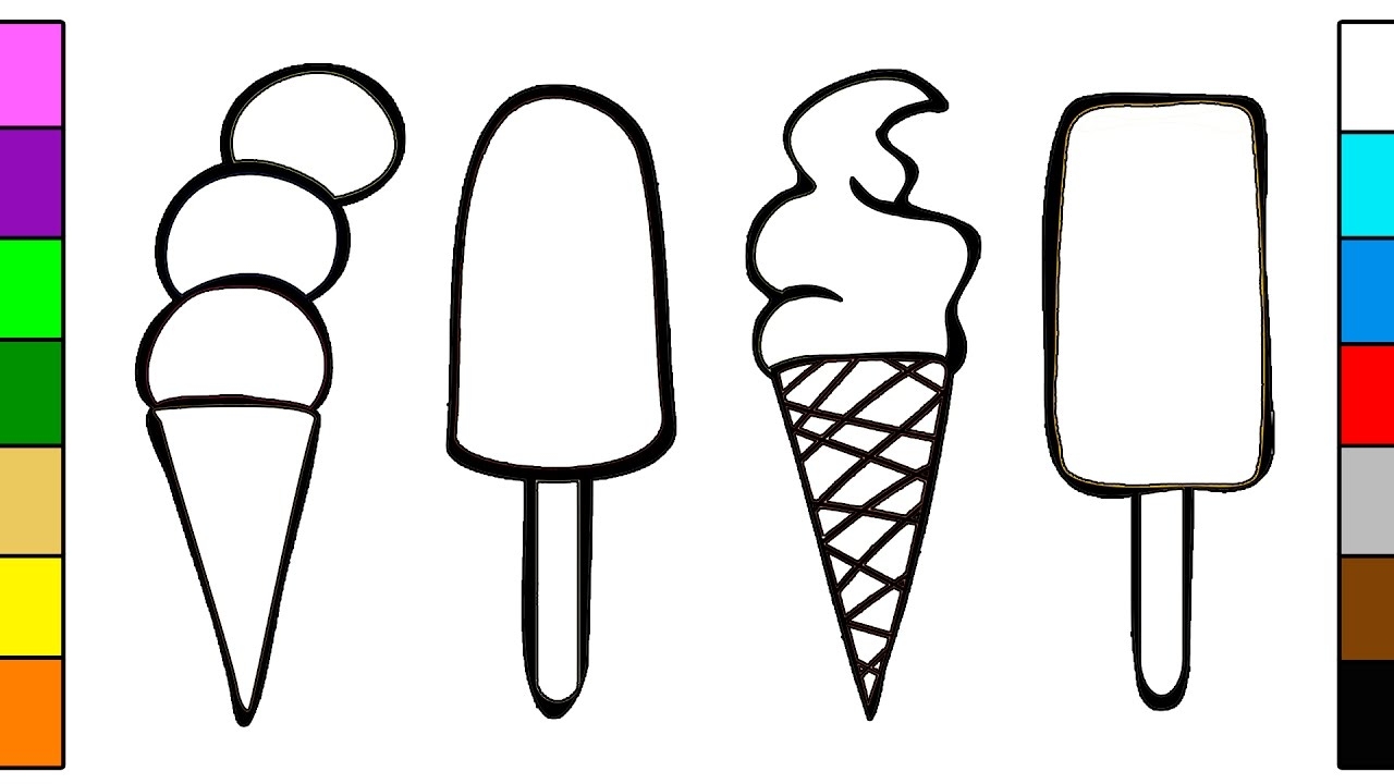Ice Cream And Popsicle Coloring Pages For Kids YouTube