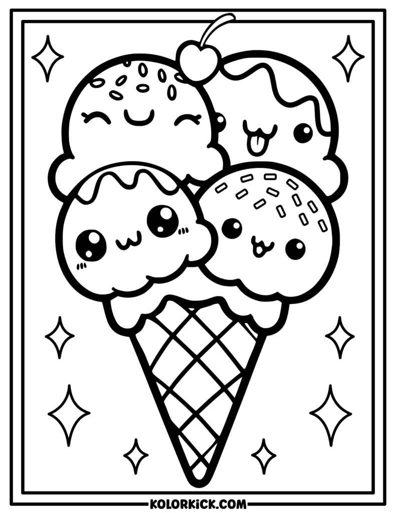 ice cream coloring page