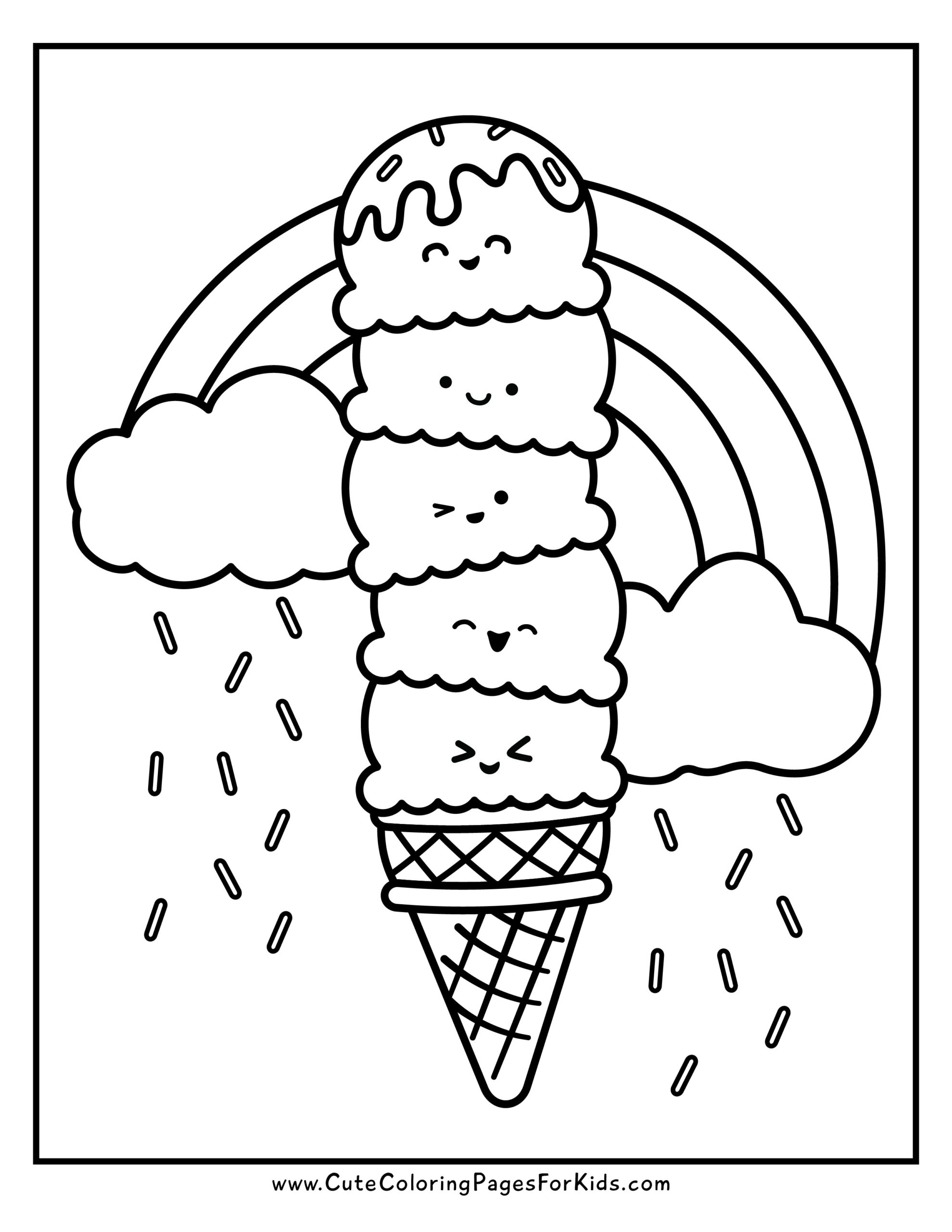 ice cream coloring sheets