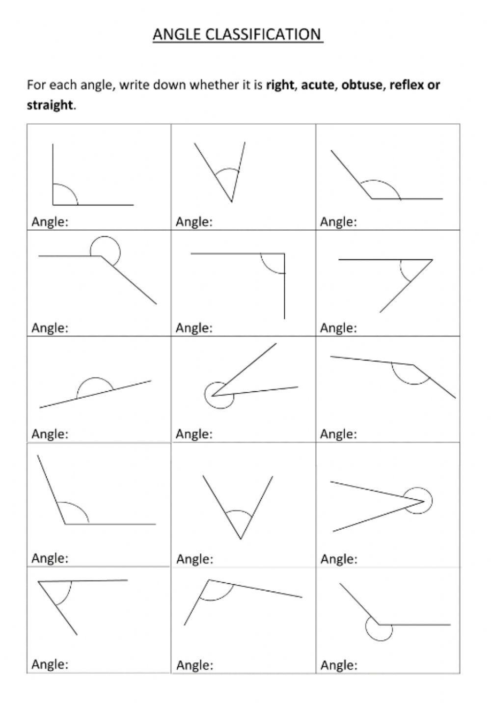 Identifying Angles Activity Live Worksheets Worksheets Library