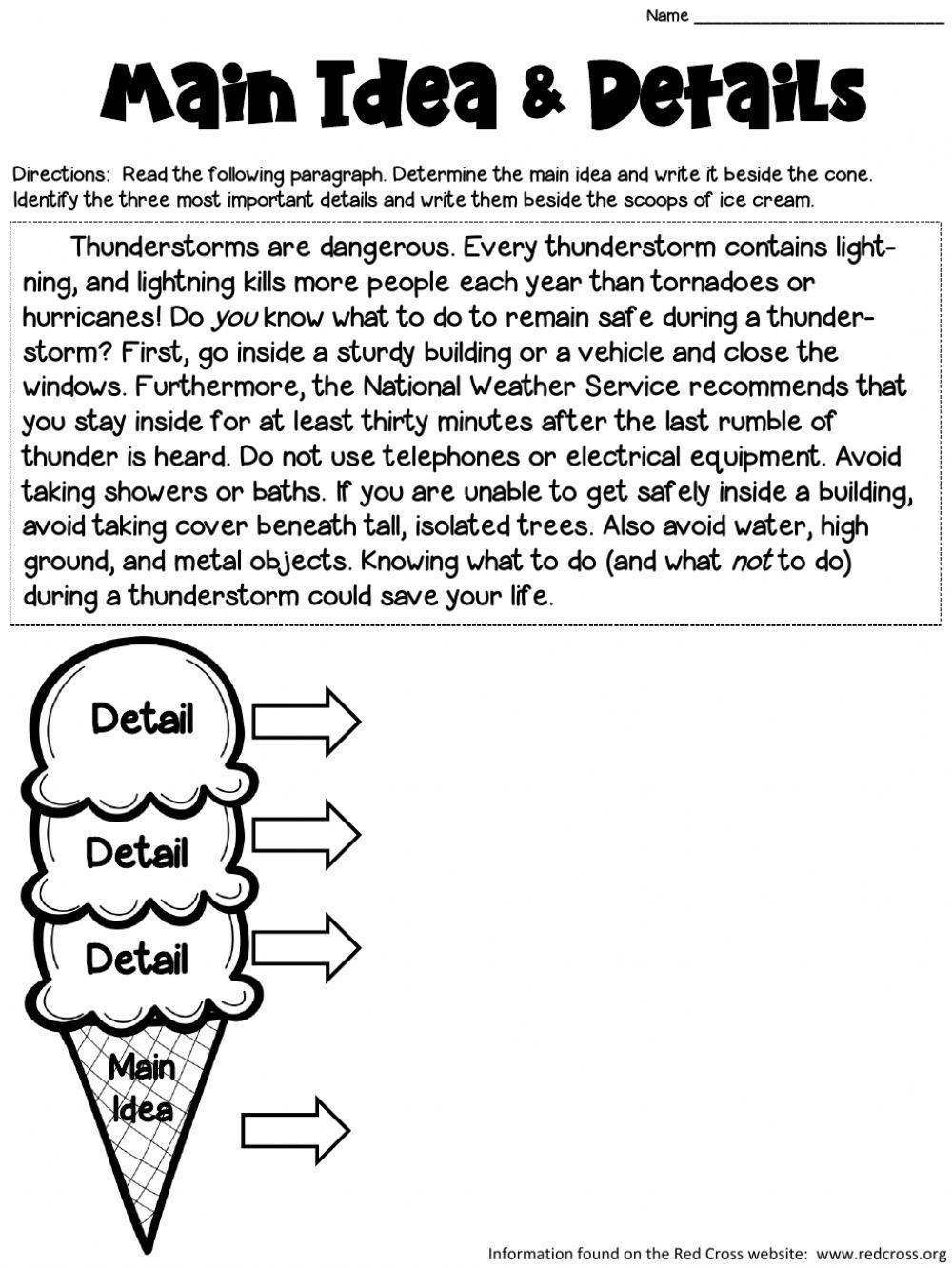 Identifying Main Idea And Details Worksheet Live Worksheets Worksheets Library