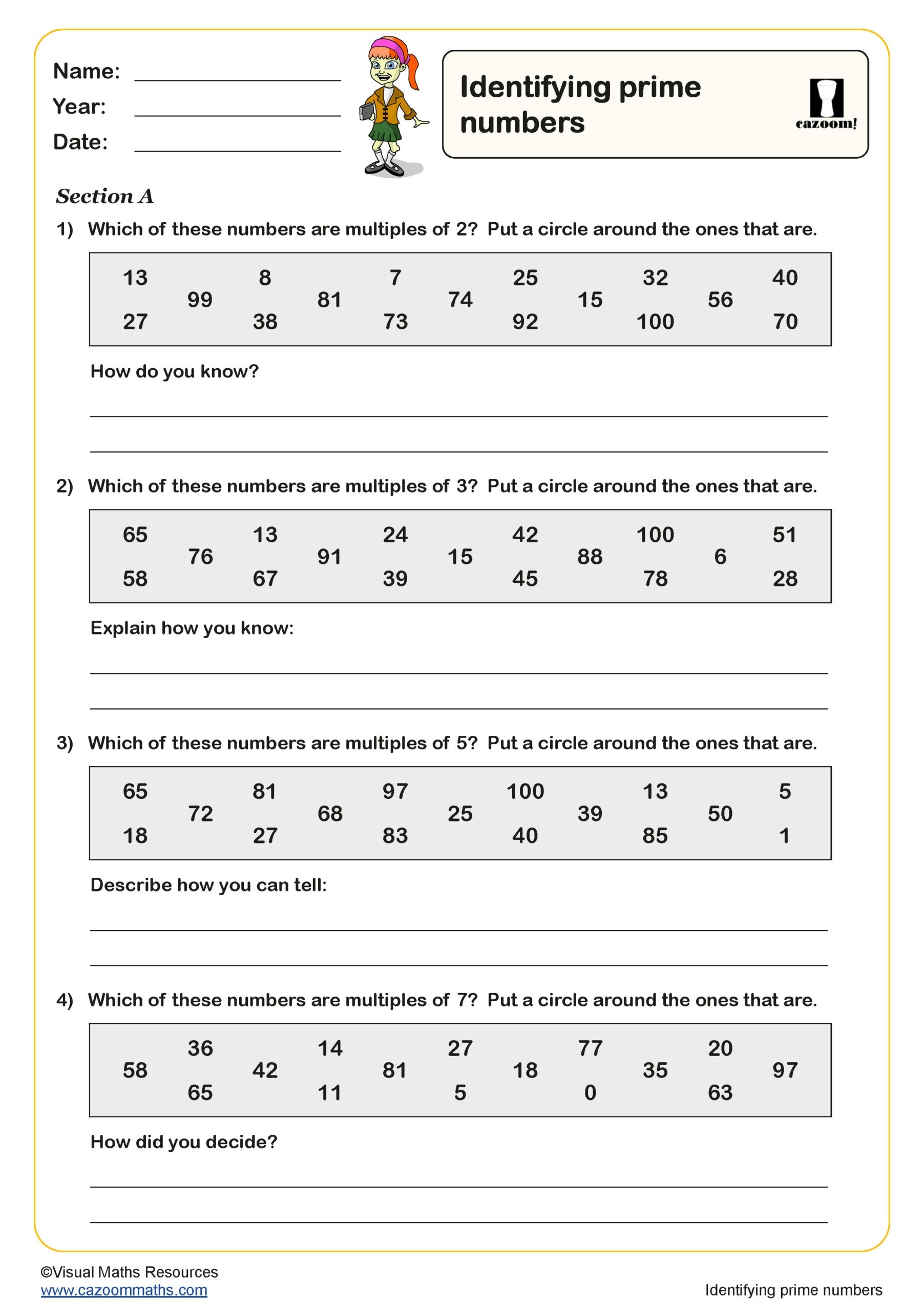 prime and composite worksheets