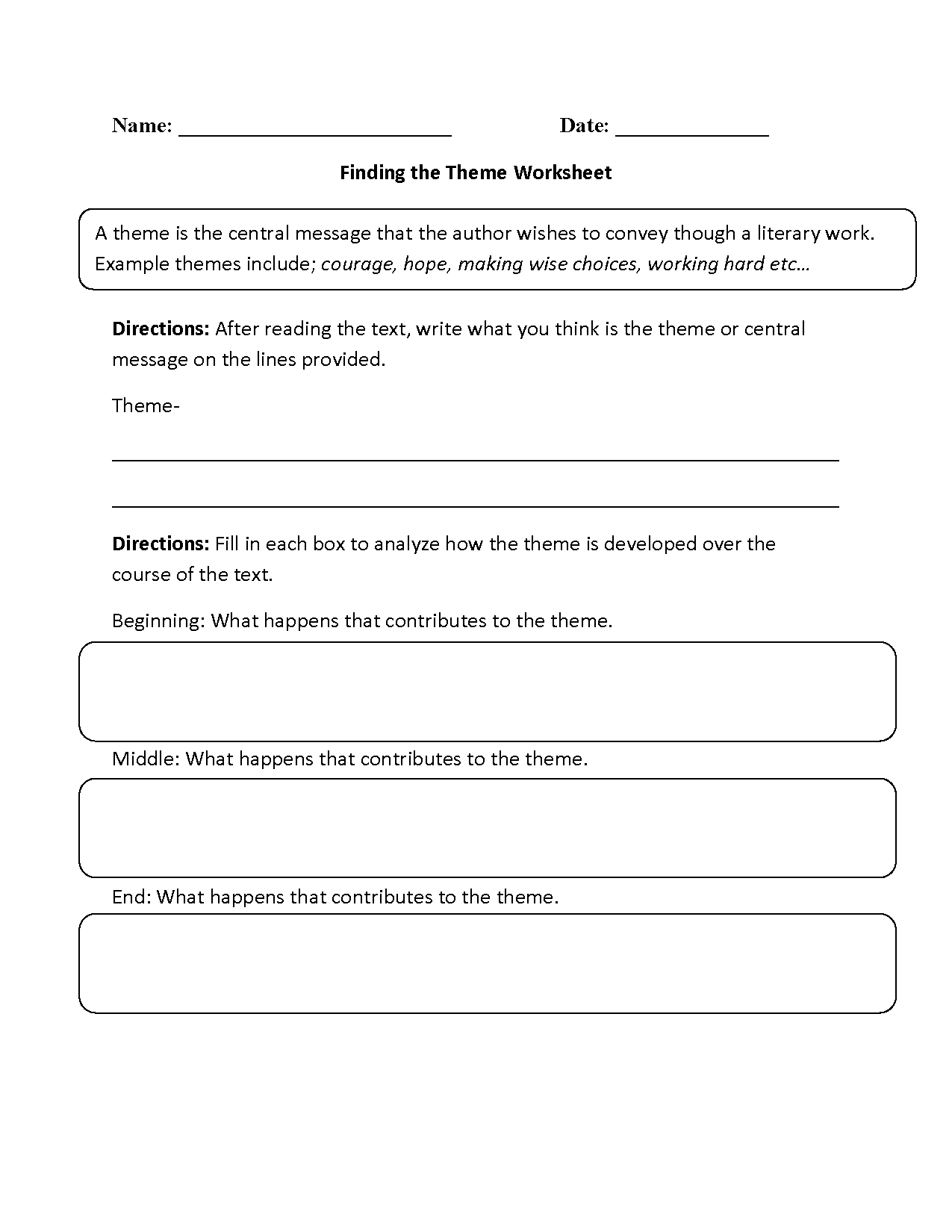 Identifying The Theme Of A Story Worksheets Worksheets Library Identifying The Theme Of A Story Worksheets Worksheets Library