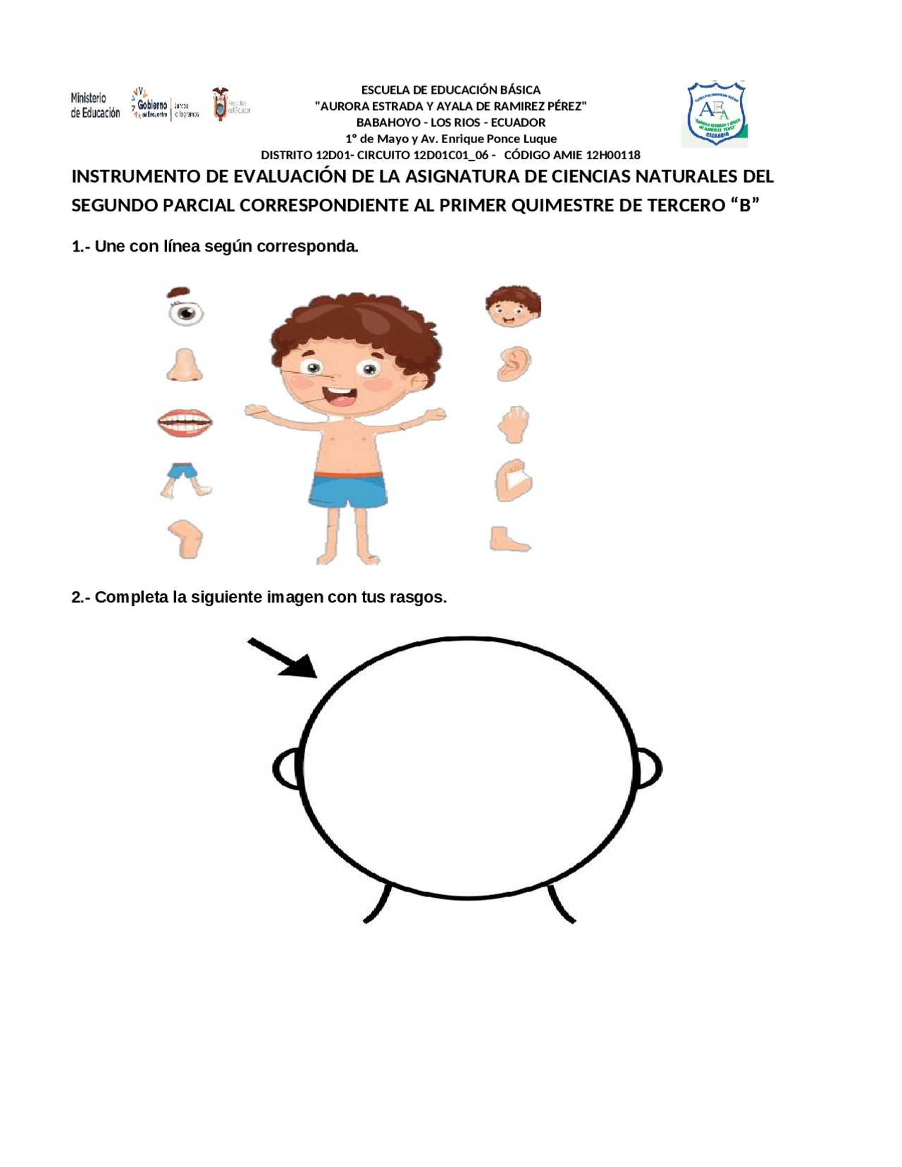 Instrumento De Evaluaci n De Ciencias Naturales Segundo Parcial Tercero B High School Final Essays Of Biology Docsity