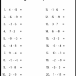 Integer Multiplication Chart Digital And Printable Worksheets Library