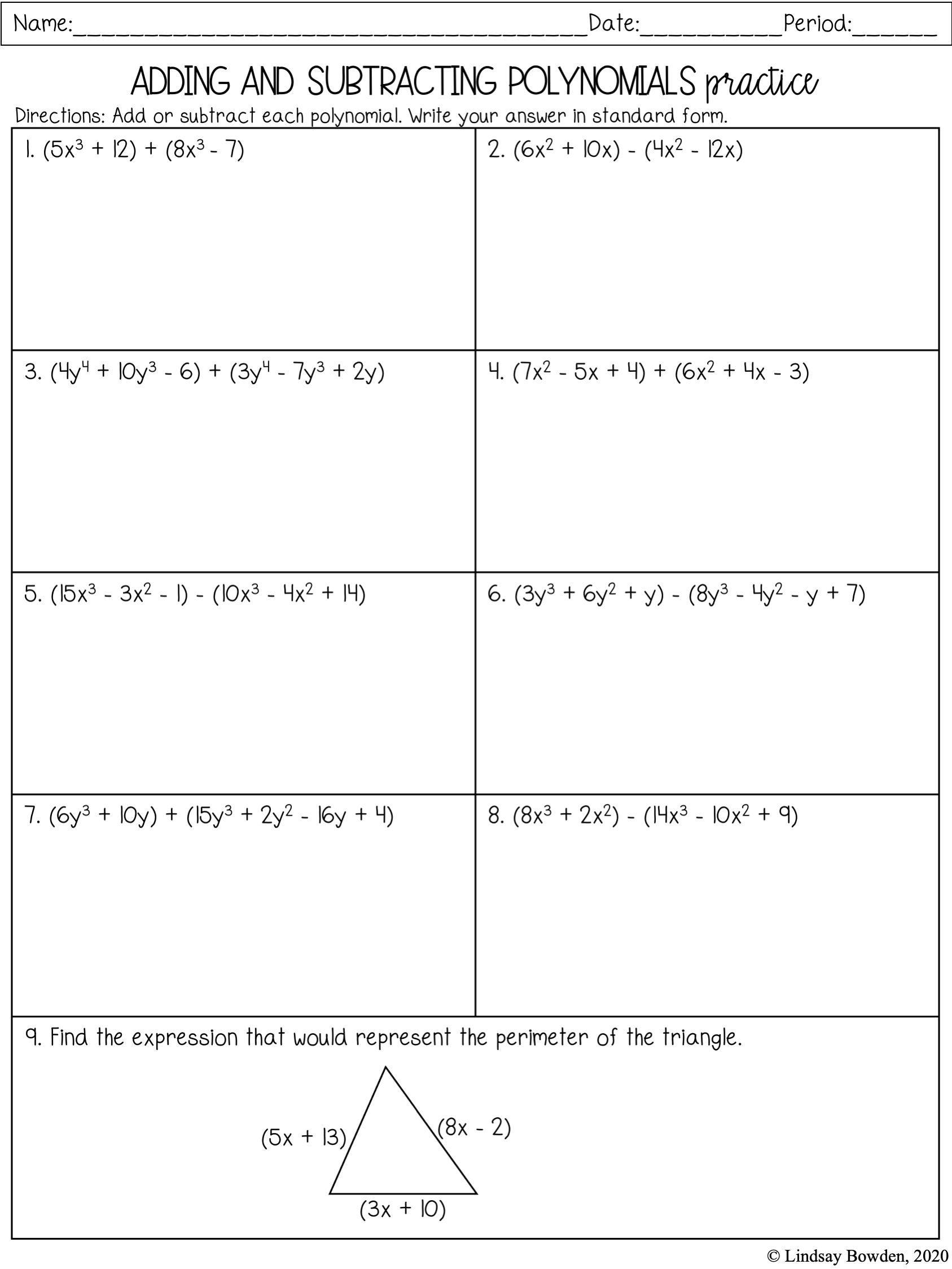 Intro To Polynomials Notes And Worksheets Lindsay Bowden Worksheets Library Intro To Polynomials Notes And Worksheets Lindsay Bowden Worksheets Library