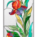 Irises Stained Glass Pattern PDF Stain Glass Flower Pattern To Download Stained Glass Floral Window Panel Pattern Etsy