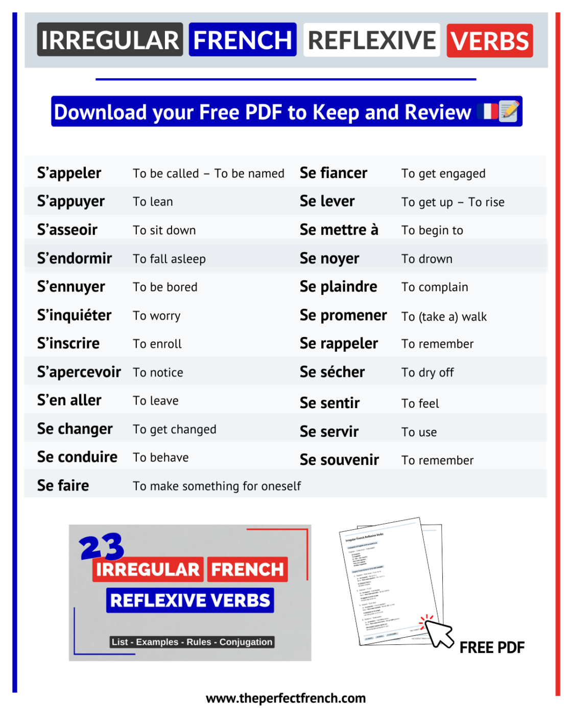 Irregular French Reflexive Verbs French Online Language Courses The Perfect French With Dylane