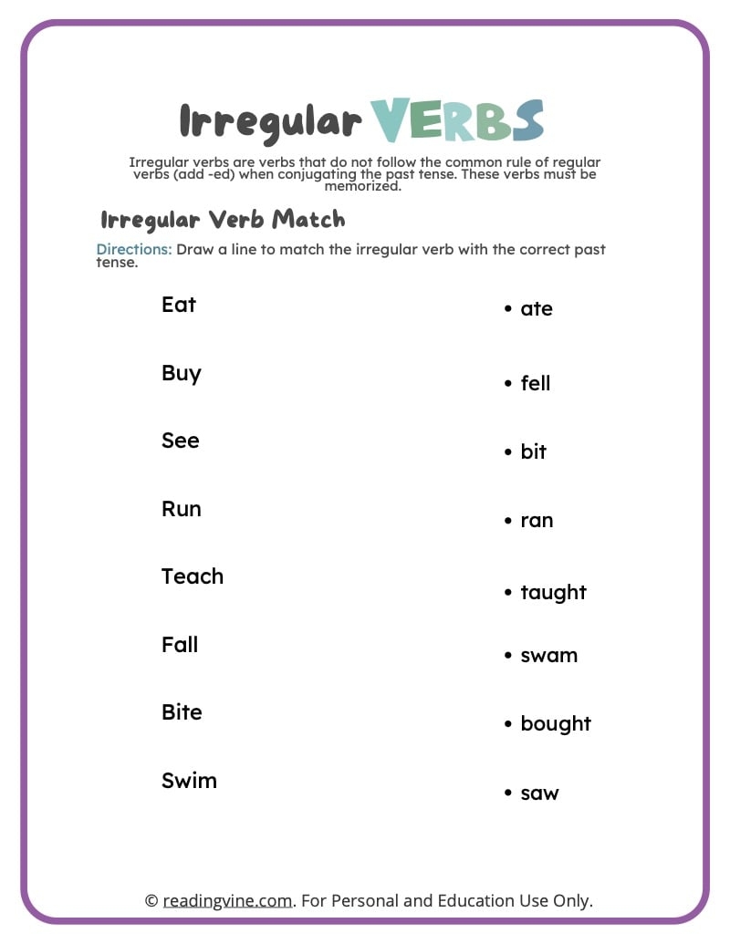 Irregular Past Tense Verbs Worksheets ReadingVine Worksheets Library Irregular Past Tense Verbs Worksheets ReadingVine Worksheets Library