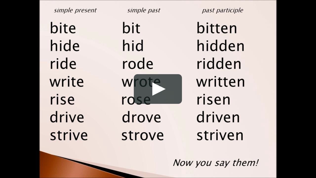 Irregular Verbs 3 Part Phonetic Group5 Bite Bit Bitten Irregular Verbs 3 Part Phonetic Group5 Bite Bit Bitten