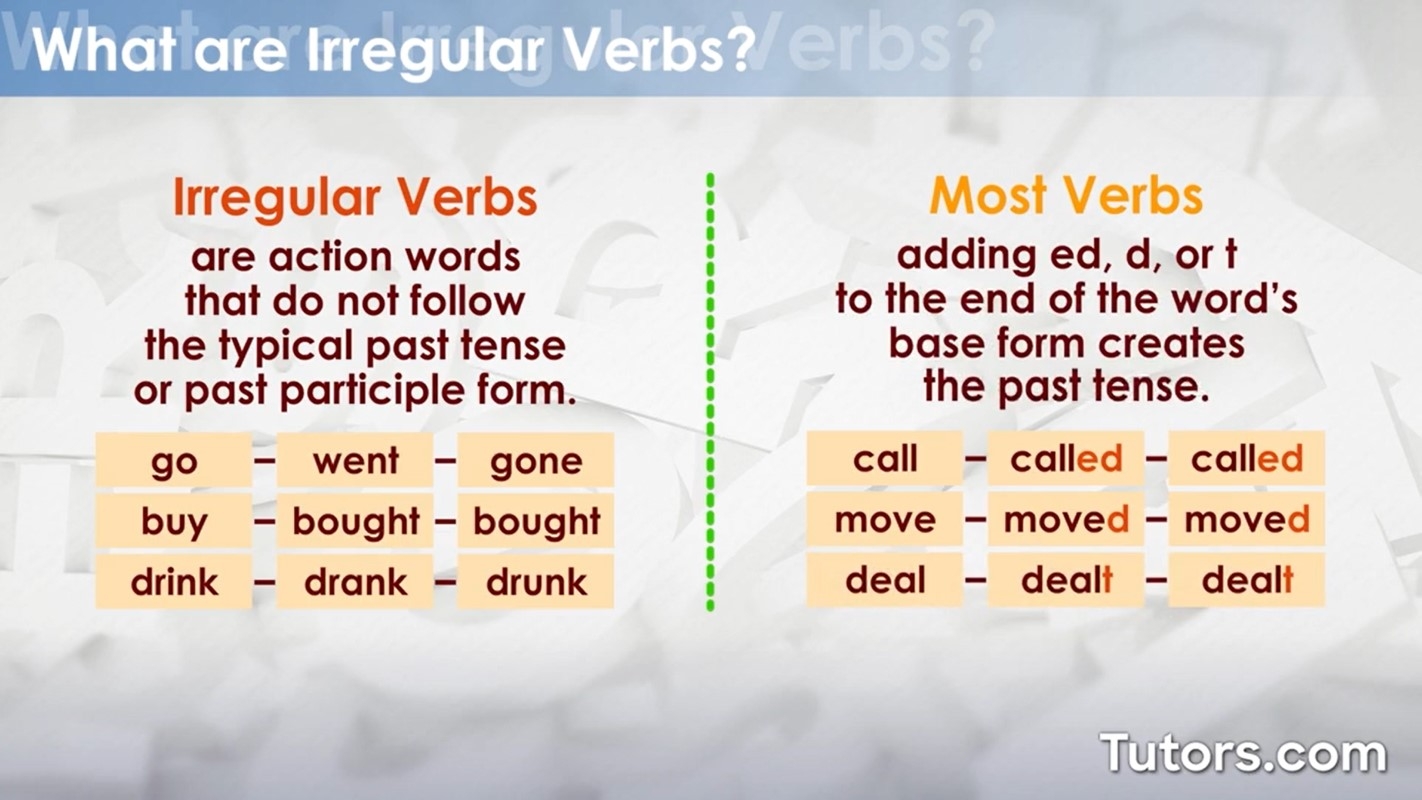 irregular past tense verbs irregular past tense verbs