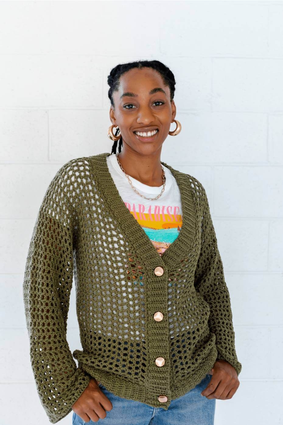 Issa Mesh Cardigan A Free Crochet Lace Sweater Tutorial Pattern TL Yarn Crafts