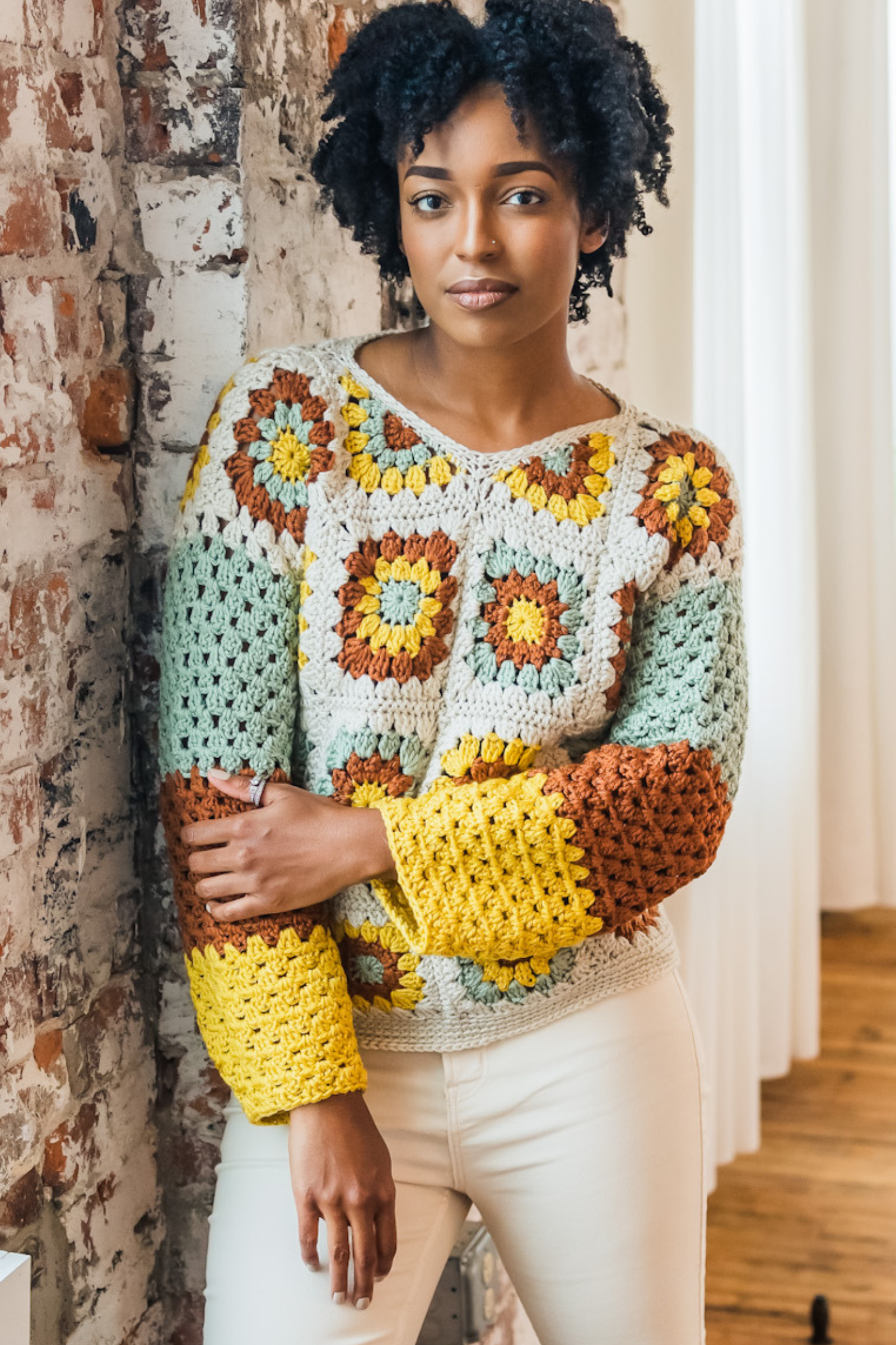 Joan Granny Sweater Free Granny Square Crochet Pullover Pattern TL Yarn Crafts Joan Granny Sweater Free Granny Square Crochet Pullover Pattern TL Yarn Crafts