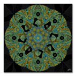 Kaleidoscope Green Blue Vibrant Pattern BIG Wall D cor