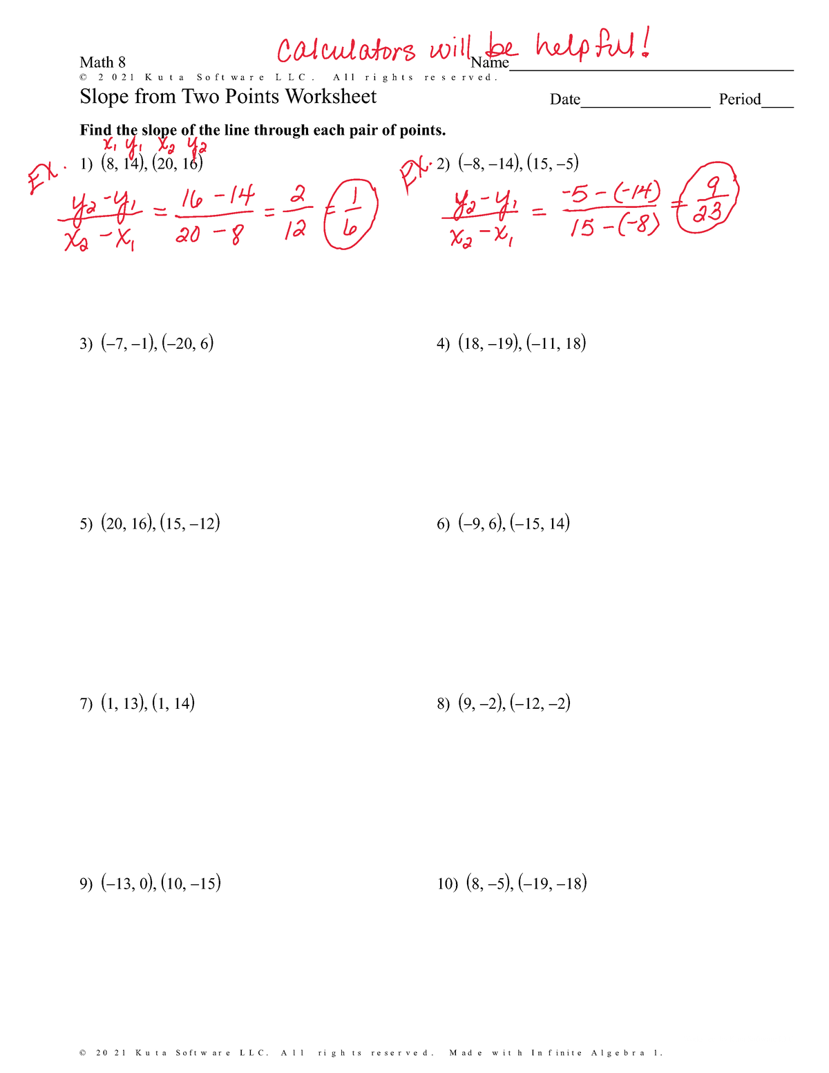 Kaneah Parker Slope From Two Points Worksheet with Examples Worksheets Library Kaneah Parker Slope From Two Points Worksheet with Examples Worksheets Library