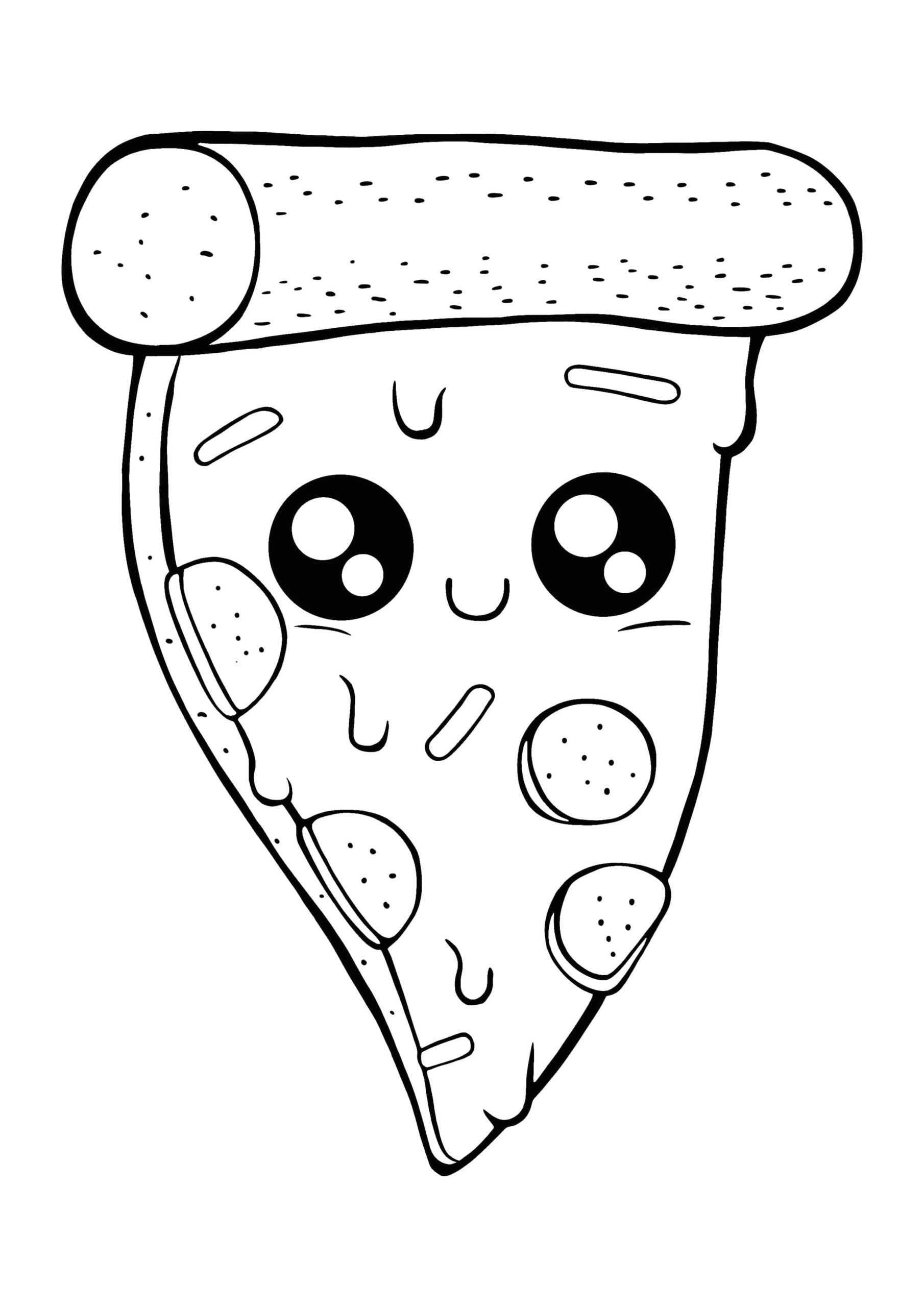 Kawaii Pizza Coloring Pages 2 Free Kawaii Food Coloring Sheets 2021