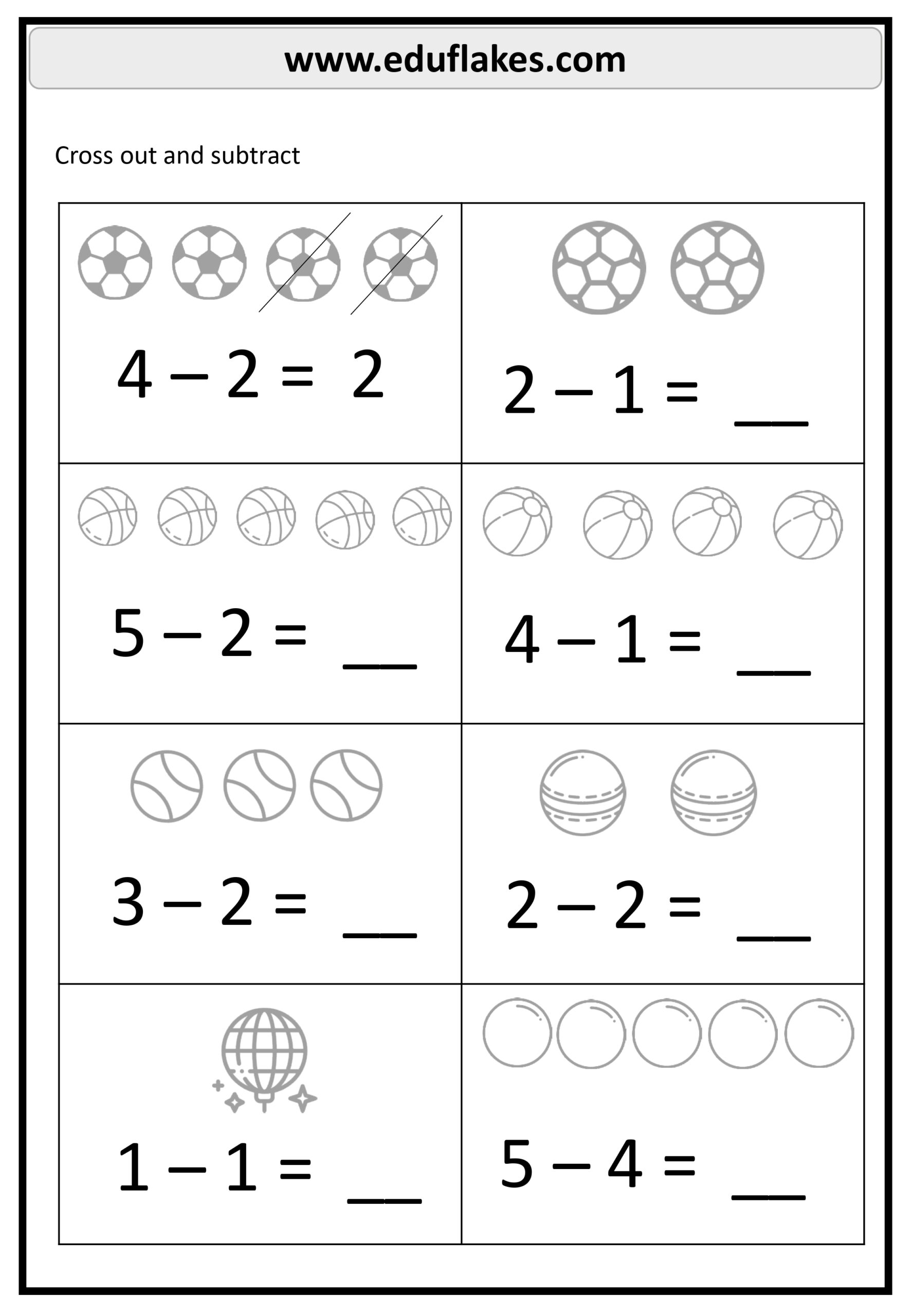 Kindergarten Subtraction Worksheet Printables Free PDF Eduflakes Kindergarten Subtraction Worksheet Printables Free PDF Eduflakes
