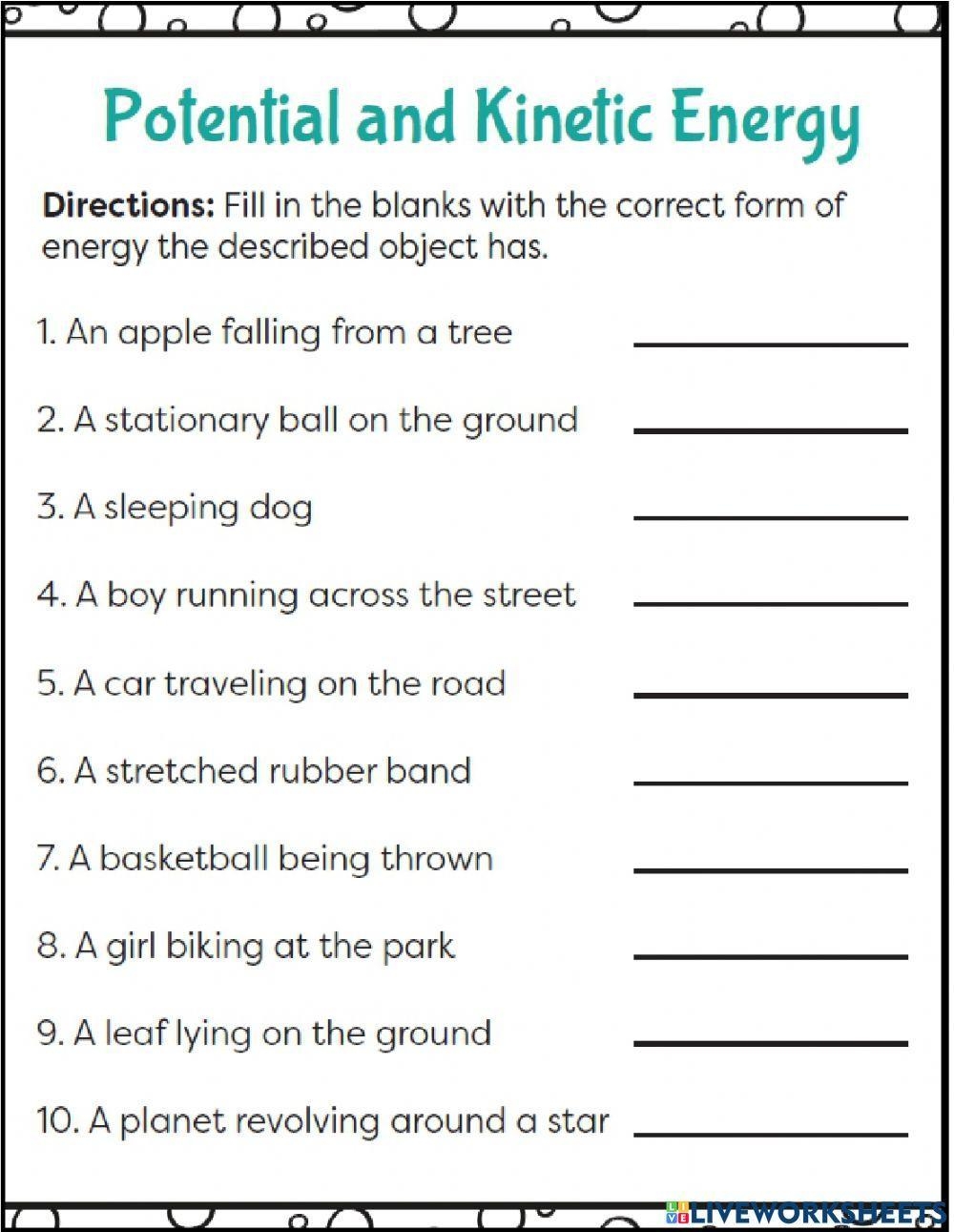 Kinetic And Potential Energy Worksheets Worksheets Library Kinetic And Potential Energy Worksheets Worksheets Library