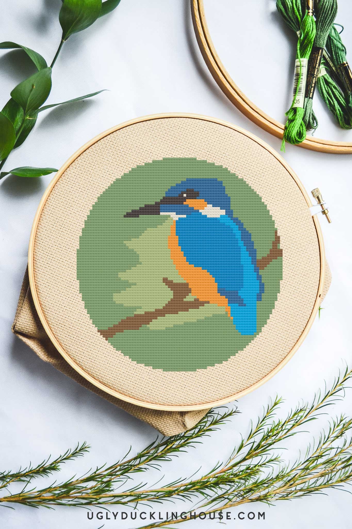 Kingfisher Free Cross Stitch Pattern Ugly Duckling House