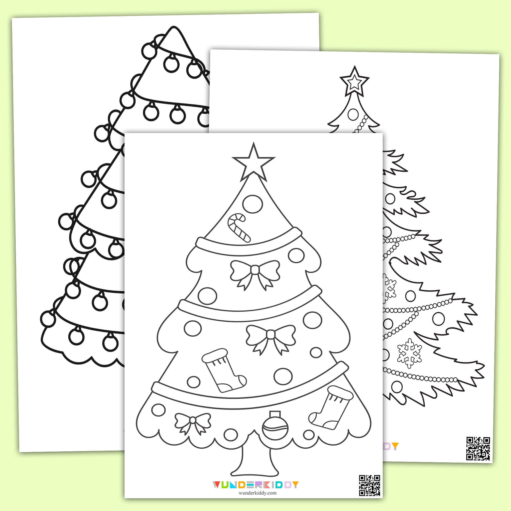 chistmas tree coloring page