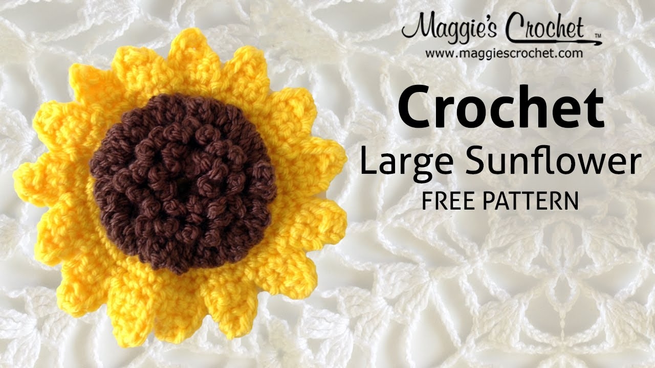 Large Sunflower Free Crochet Pattern Right Handed YouTube