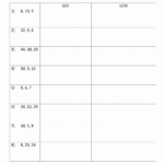 Least Common Multiple Worksheets Page