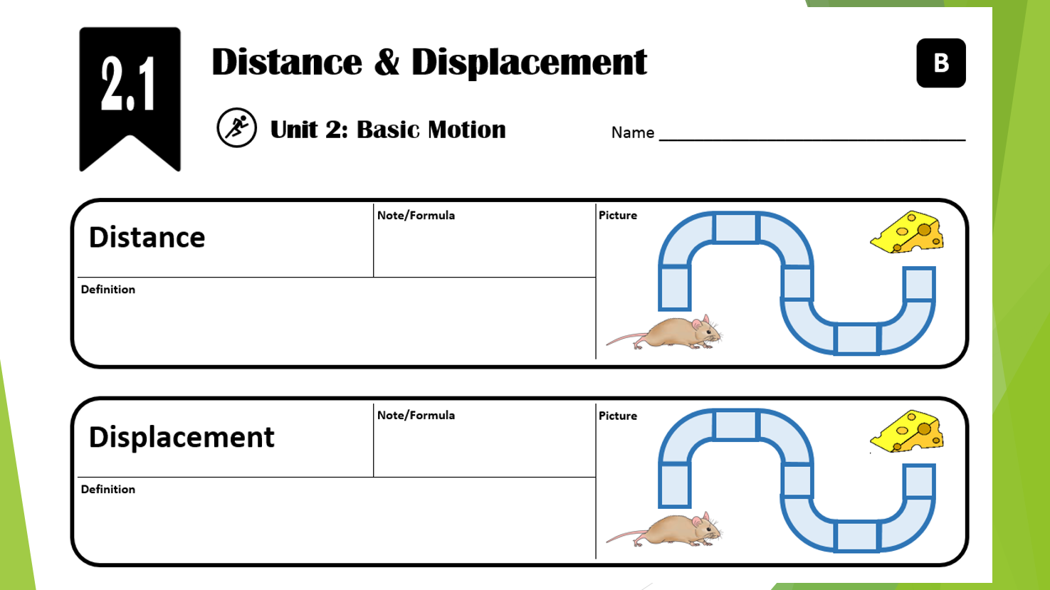distance and displacement worksheet
