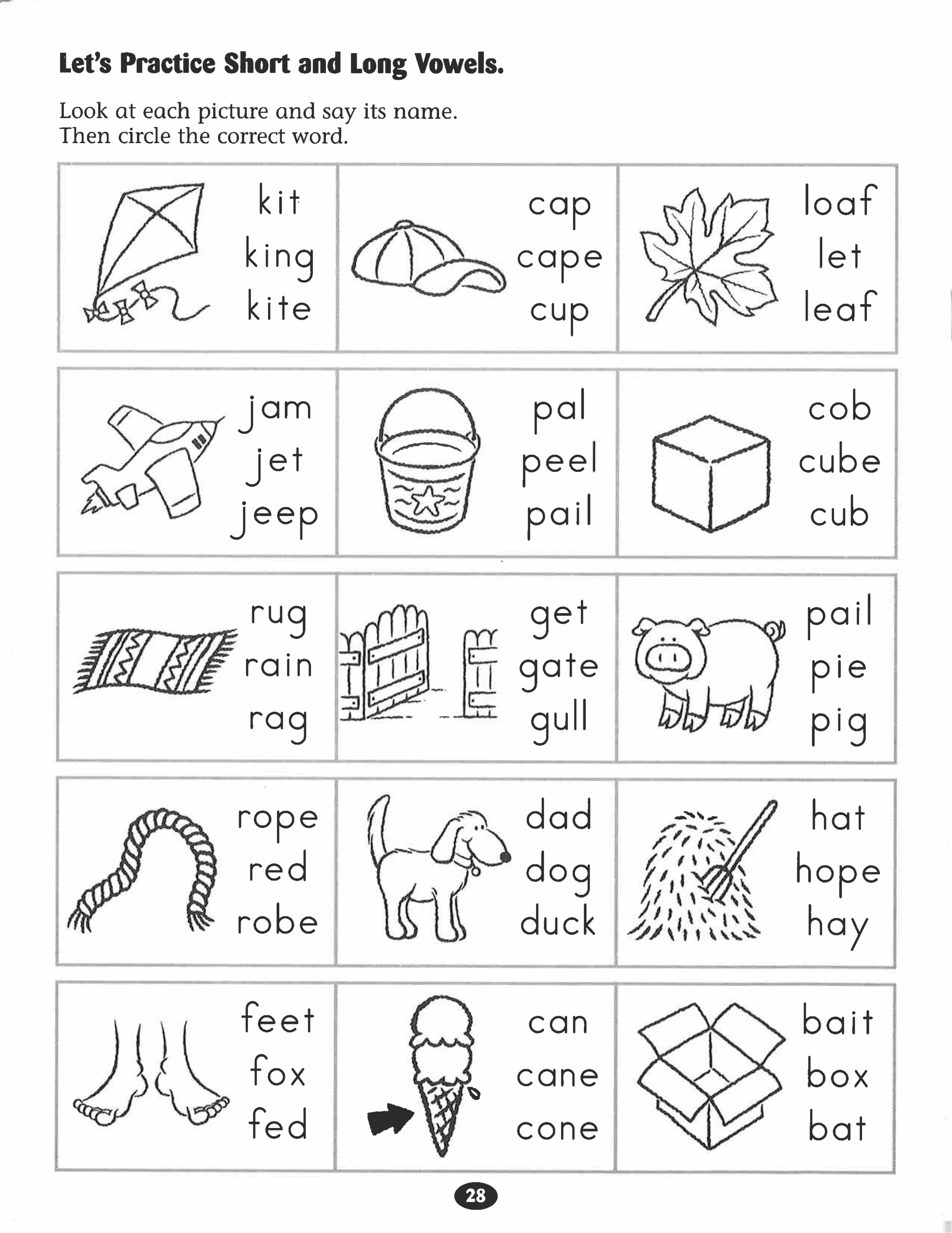 Lets Practice Short And Long Vowels worksheet Vowel Worksheets Library