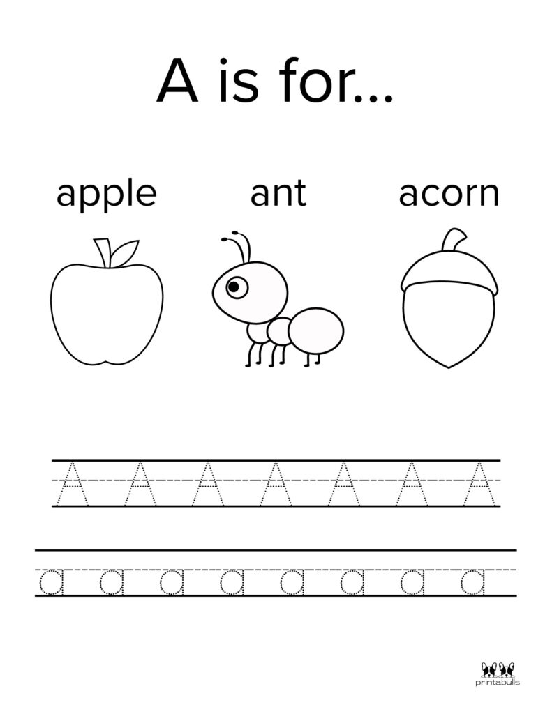 Letter A Worksheets 50 FREE Printables Printabulls Worksheets Library