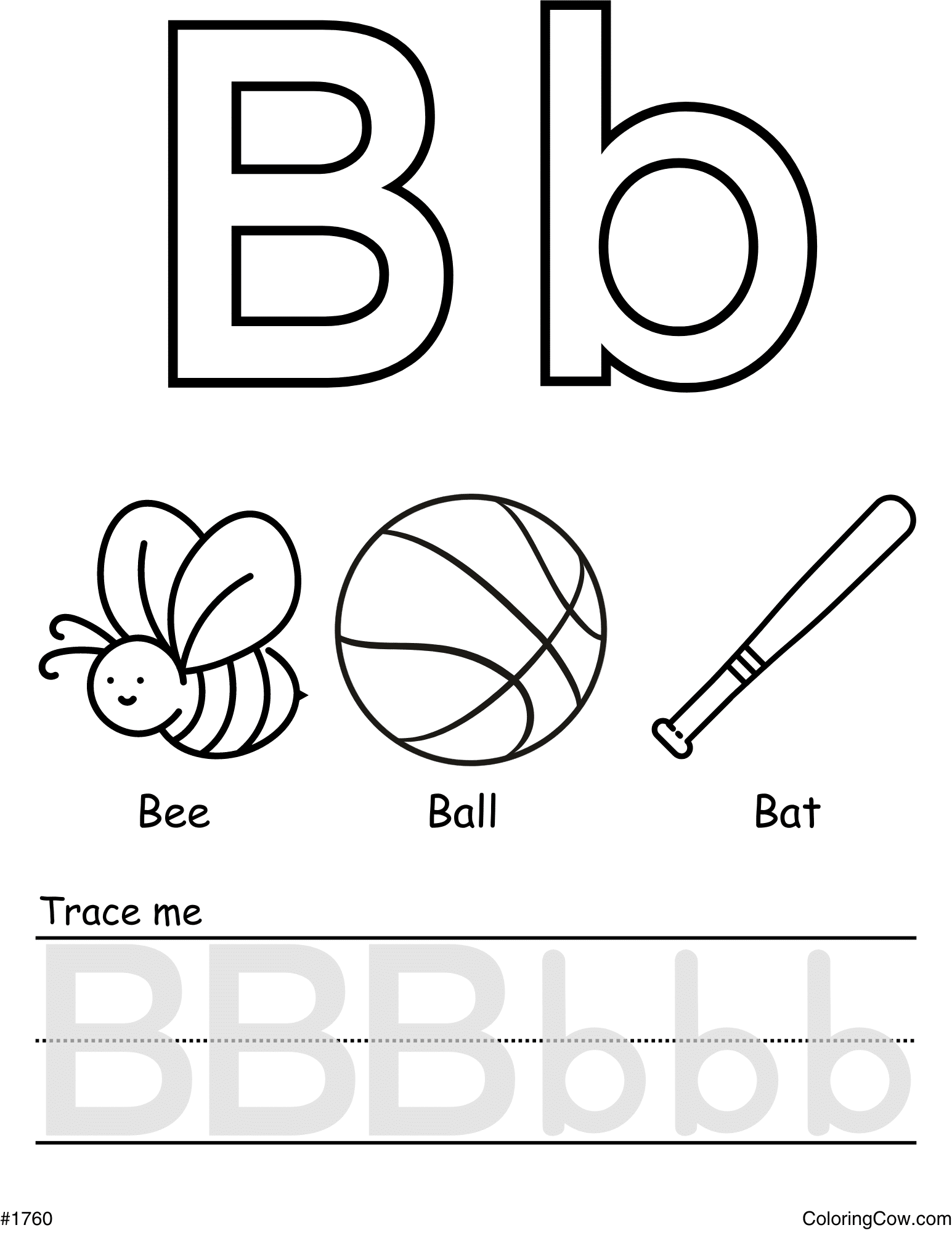 coloring pages of the letter b