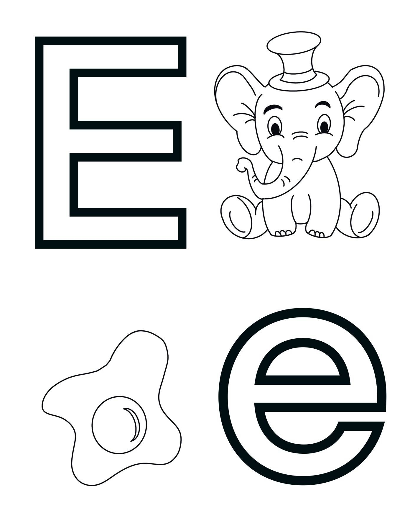 Letter E Alphabet Coloring Page Sheet By Knox Worksheets TPT