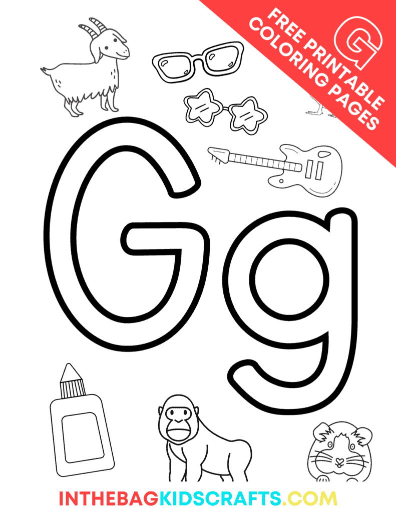 Letter G Coloring Pages FREE In The Bag Kids Crafts Letter G Coloring Pages FREE In The Bag Kids Crafts