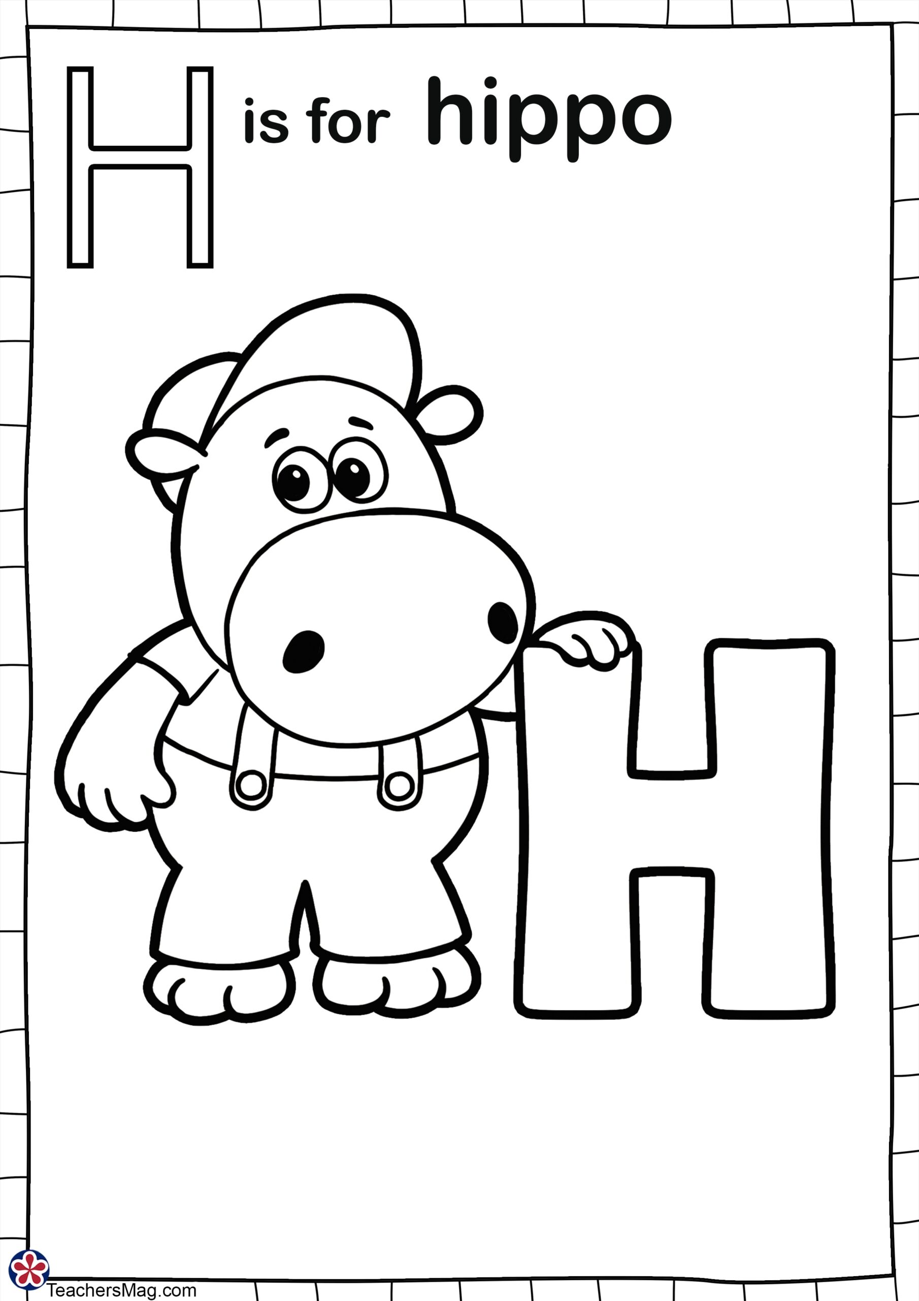 Letter H Is For Coloring Pages Printable TeachersMag Letter H Is For Coloring Pages Printable TeachersMag