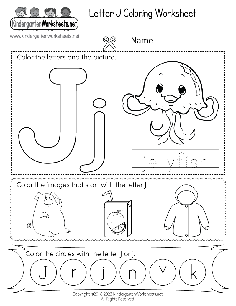 Letter J Coloring Worksheet Free Printable Digital PDF Letter J Coloring Worksheet Free Printable Digital PDF