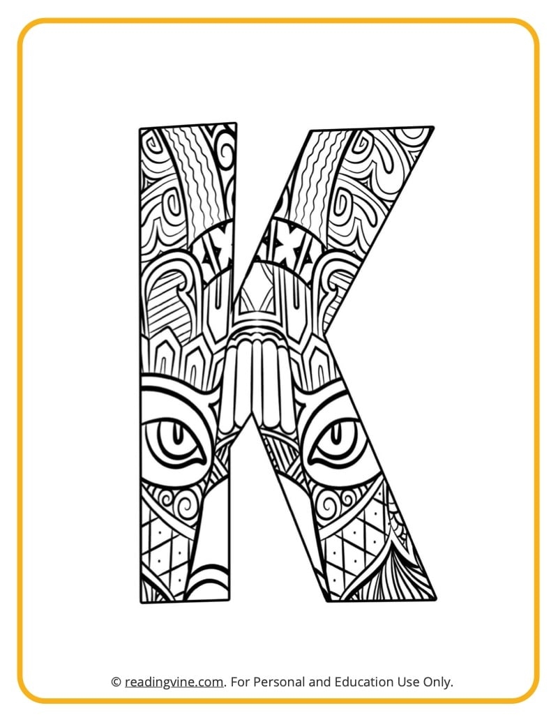 Letter K Coloring Pages