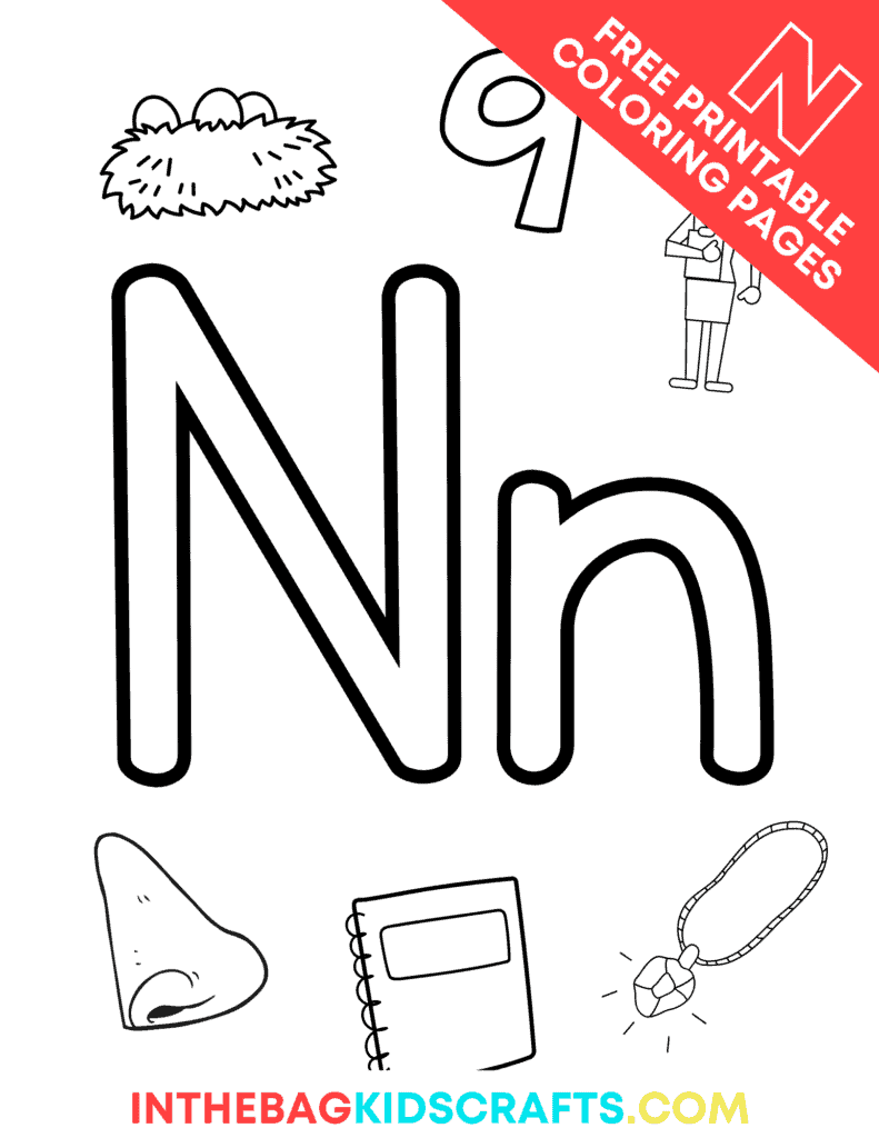 coloring pages for letter n