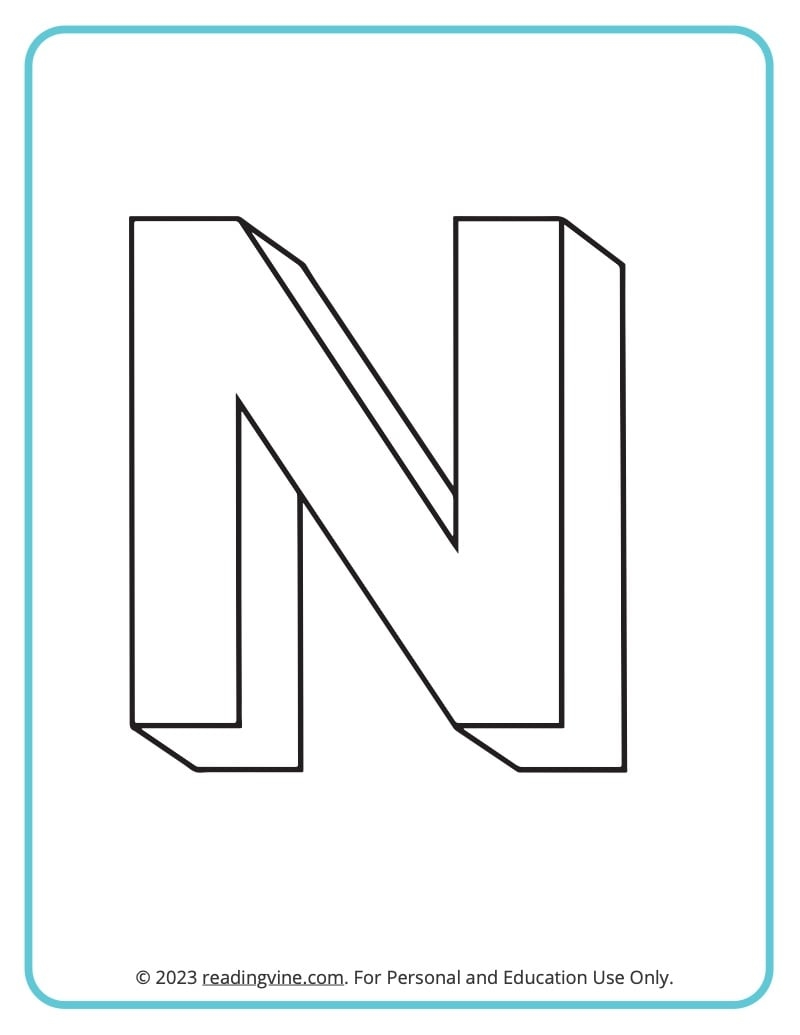 letter n coloring sheet