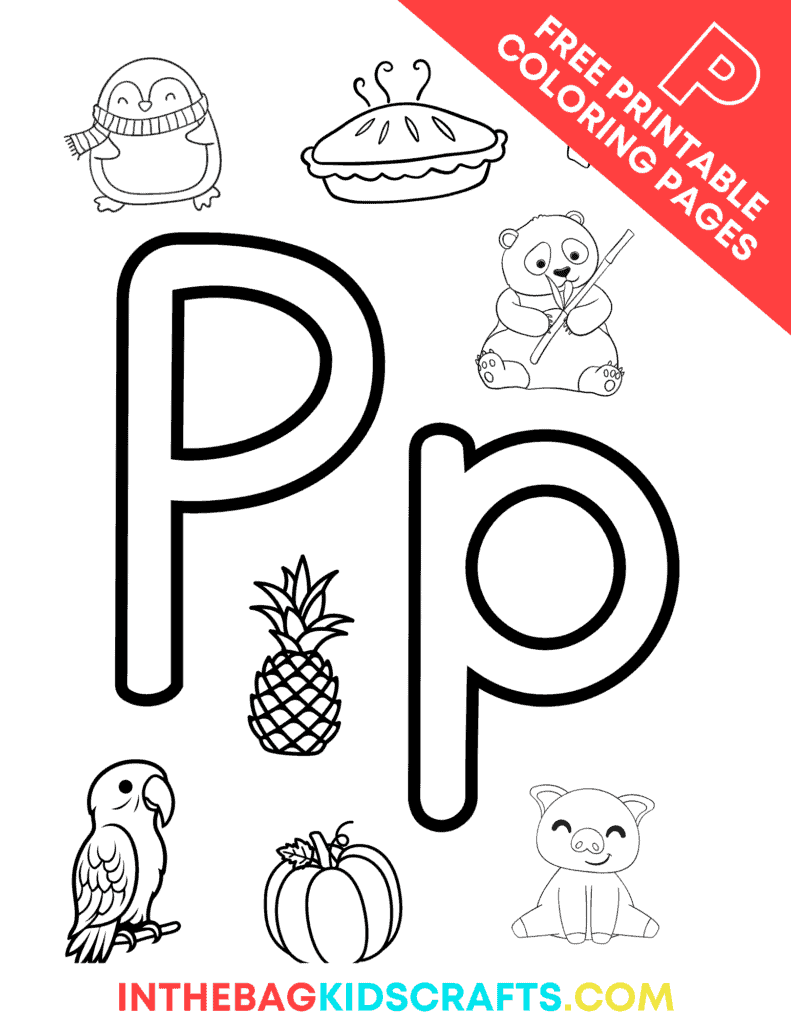 Letter P Coloring Pages FREE Printables In The Bag Kids Crafts