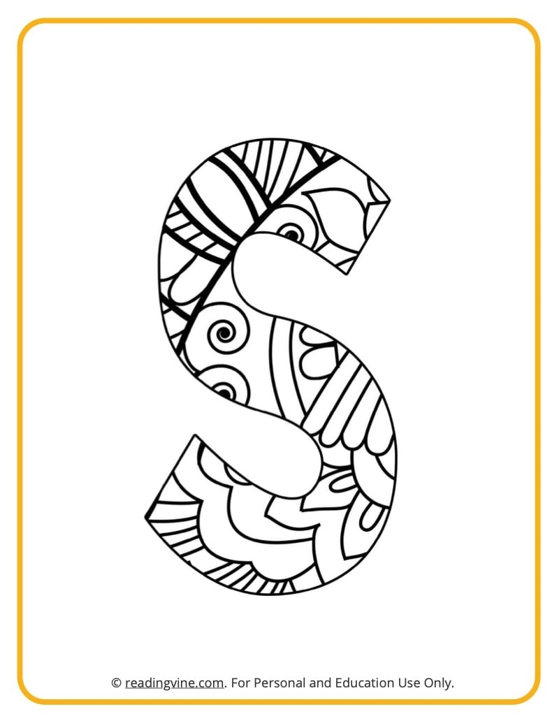 Letter S Coloring Pages