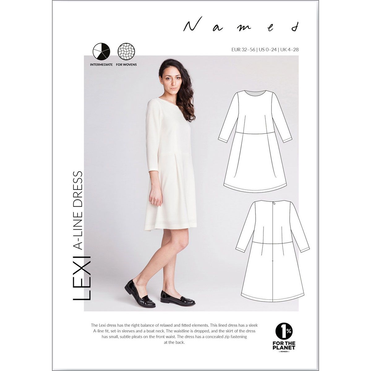 Lexi A Line Dress Named Clothing Sewing Pattern Size 4 28 Sew Essential