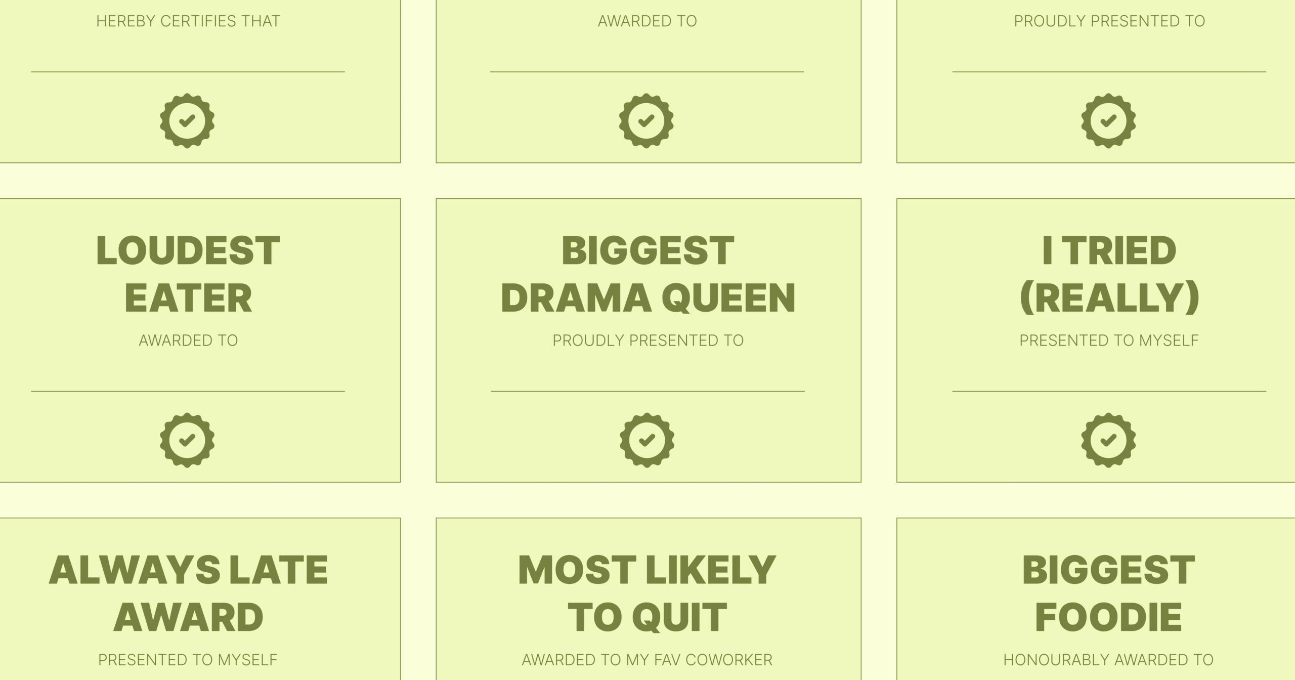 List Of Funny Award Certificates 60 Ideas Categorized By Industry