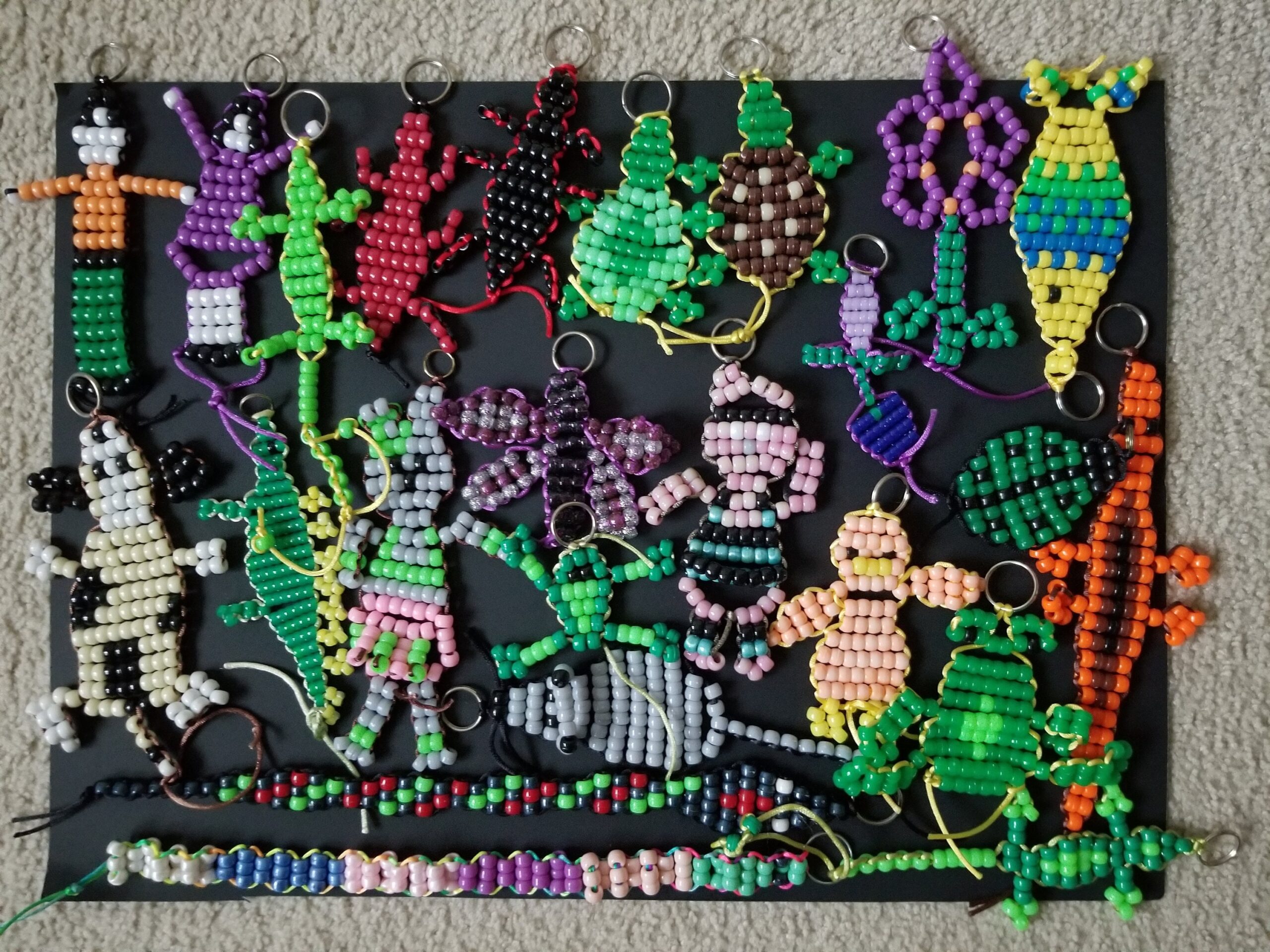 Lizard Pattern Animal Bead Keychain Patterns Cute And Creative Animal Pony Bead Keychains 