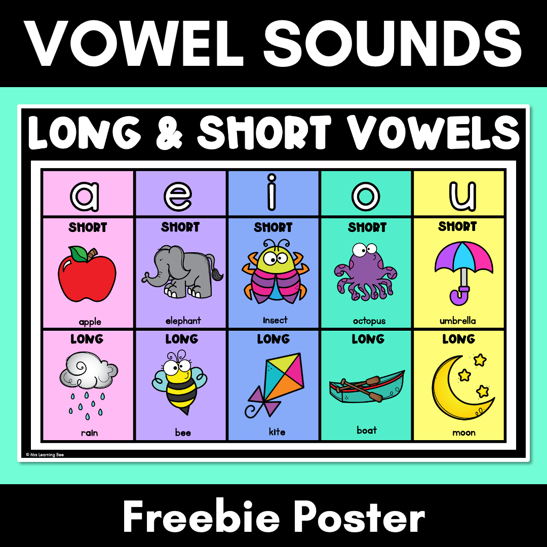 Long And Short Vowel Sounds POSTER Mrs Learning Bee Long And Short Vowel Sounds POSTER Mrs Learning Bee