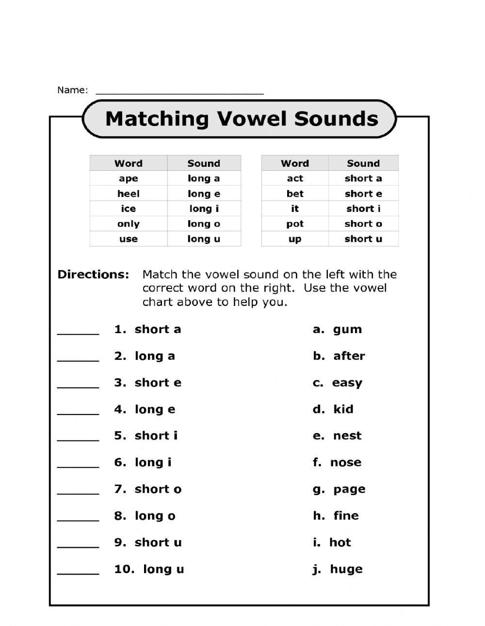 Long And Short Vowel Worksheet Worksheet Live Worksheets Worksheets Library