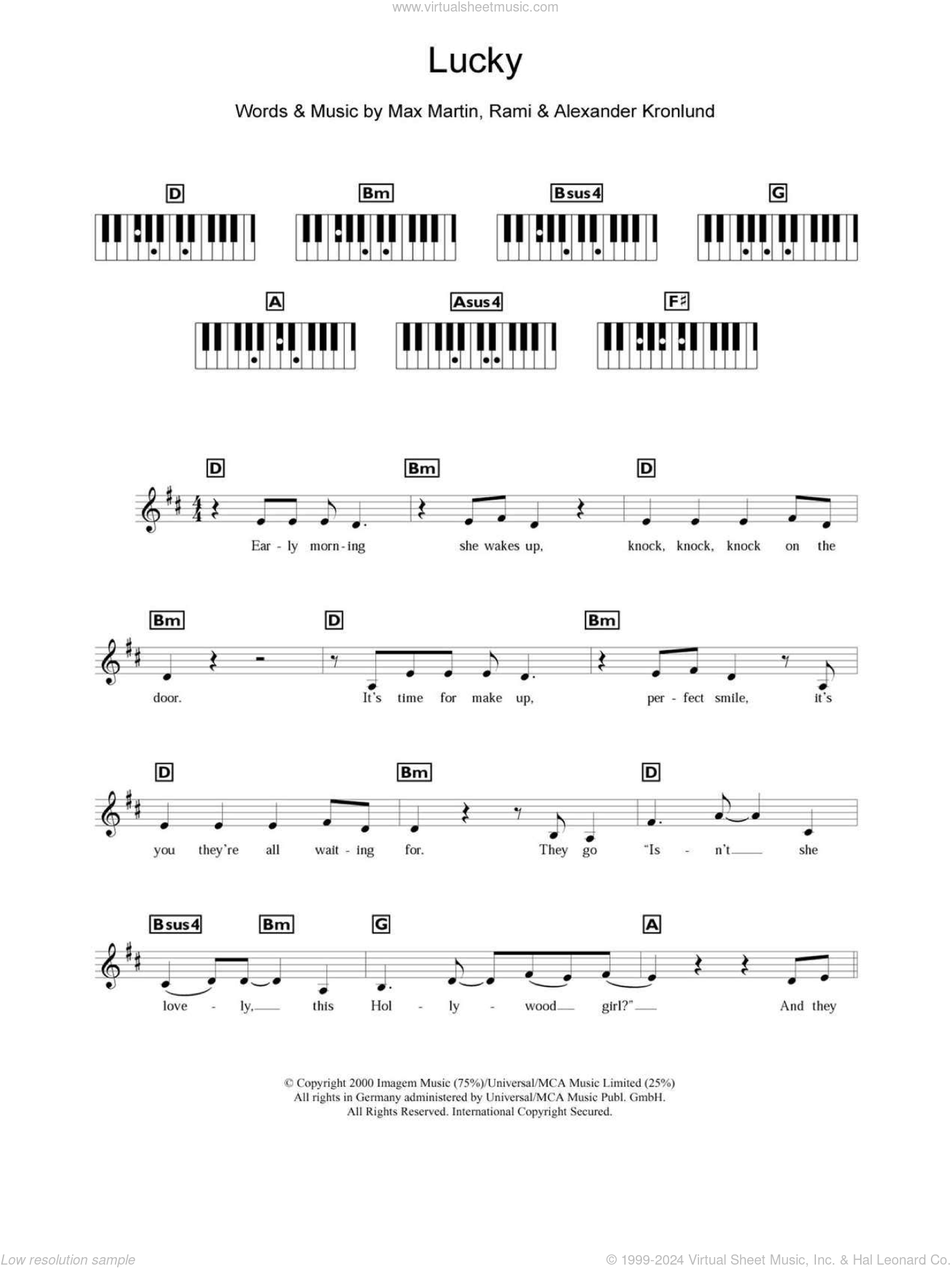 Lucky Sheet Music For Piano Solo chords Lyrics Melody PDF Lucky Sheet Music For Piano Solo chords Lyrics Melody PDF