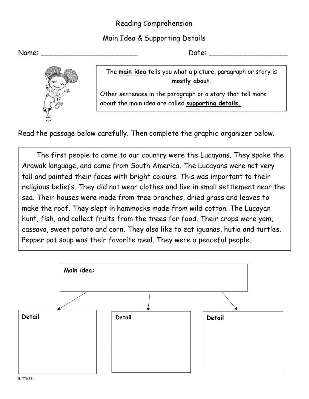 Main Idea And Supporting Details 3 Worksheet Live Worksheets Worksheets Library
