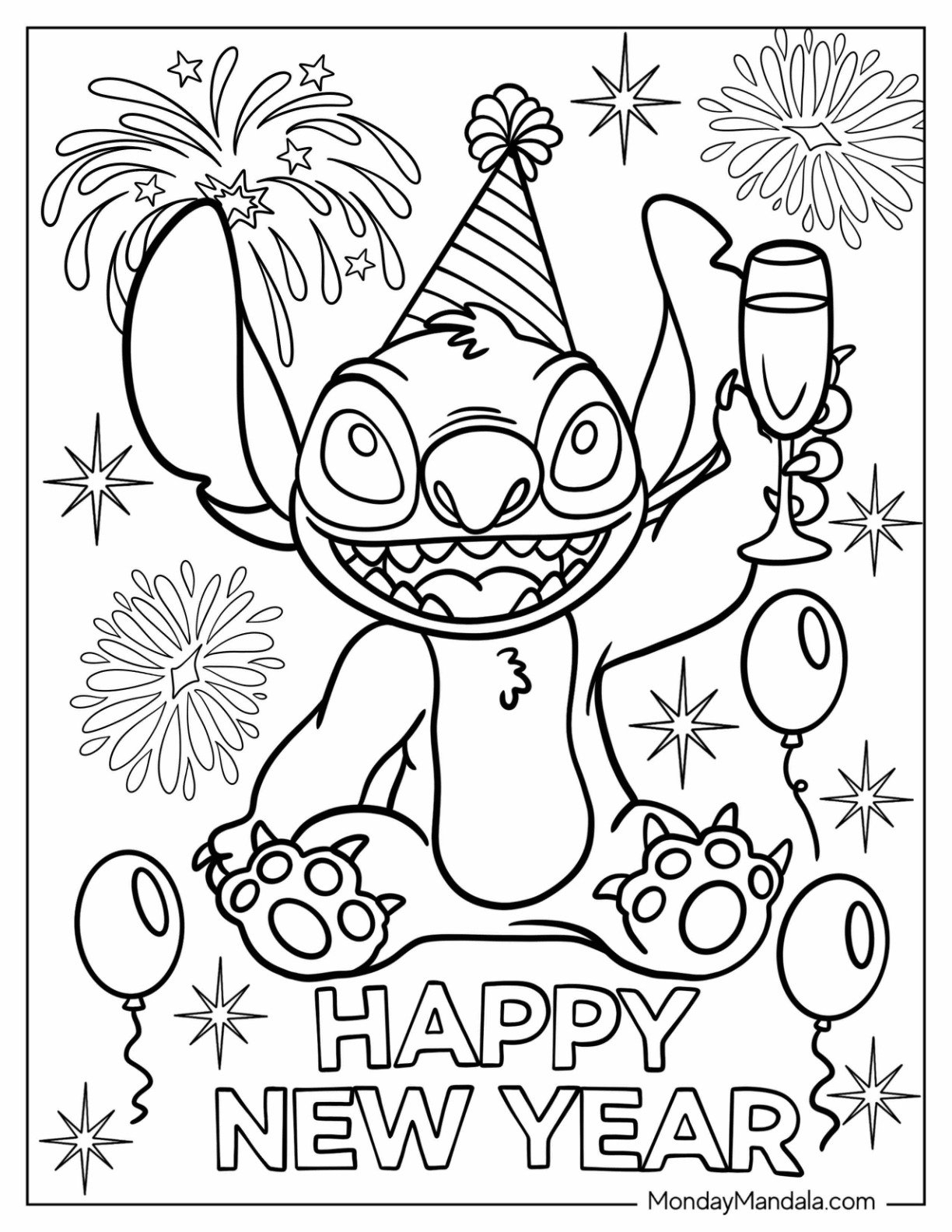 Make A Party Hat Template 32 New Year Coloring Pages Free PDF Printables Party Hat Coloring Page Printable Diy Party Hat Template