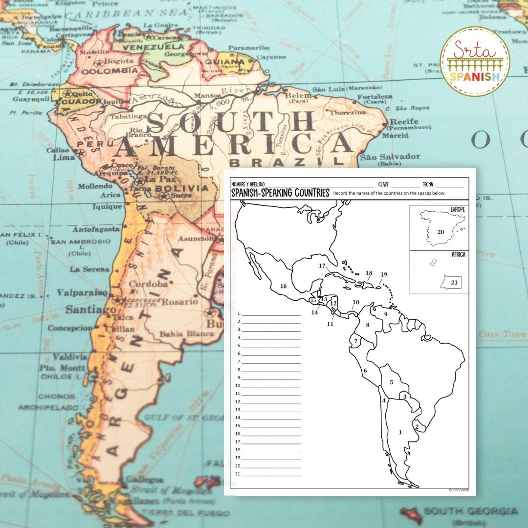 Map Of Spanish Speaking Countries And Activities Srta Spanish Map Of Spanish Speaking Countries And Activities Srta Spanish