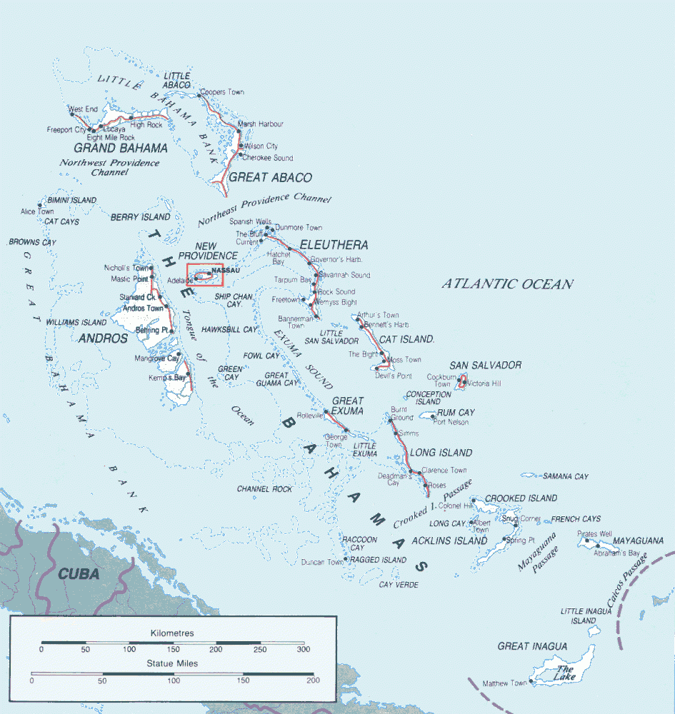 Map Of The Bahamas Depicts All Islands Of The Bahamas And Relationship With Caribbean Sea Map Of The Bahamas Depicts All Islands Of The Bahamas And Relationship With Caribbean Sea