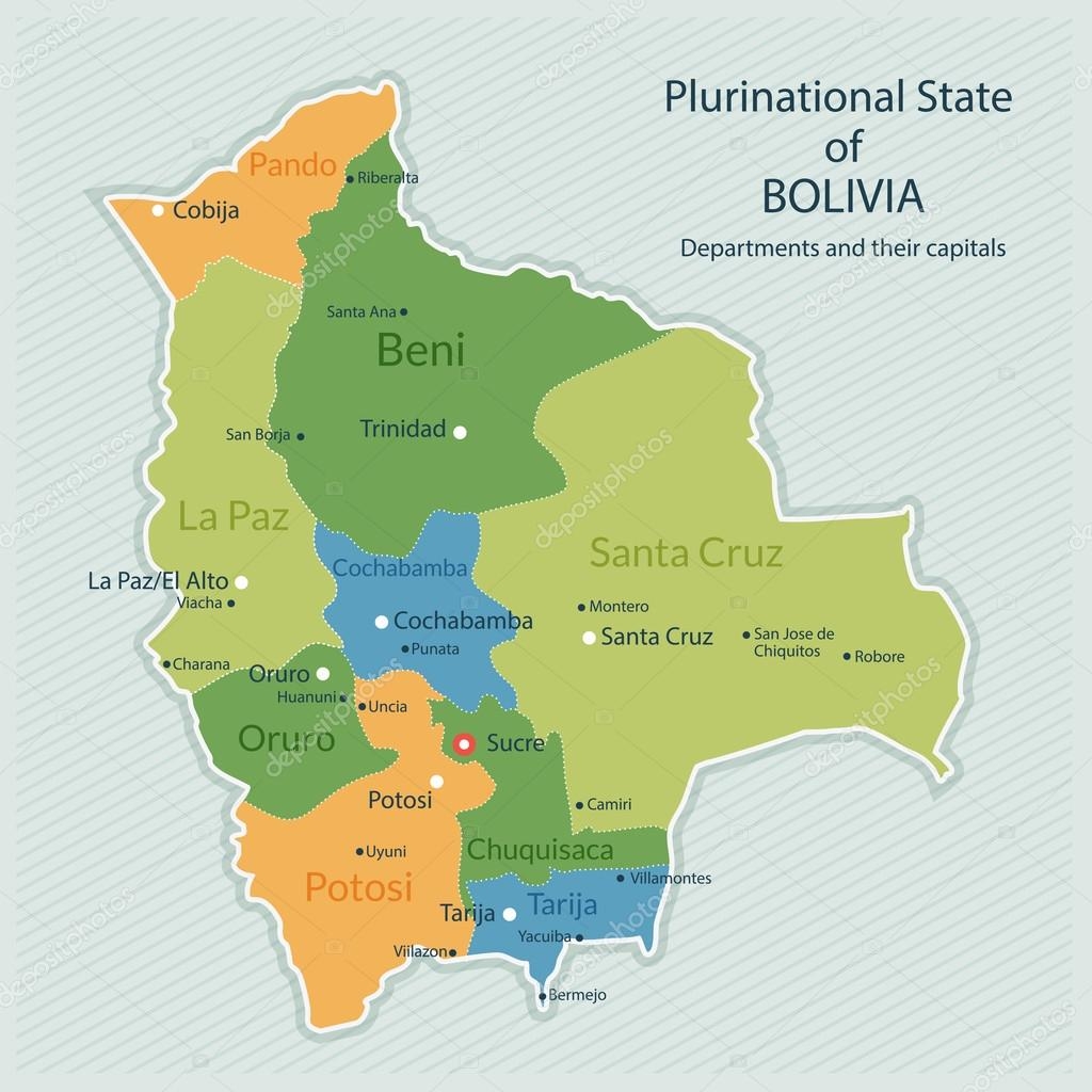 Mapa Administrativo De Bolivia Vector De Stock 119454050 De alexandragl